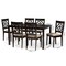 Baxton Studio Renaud Modern and Contemporary Sand Fabric and Dark Brown Finished Wood 7-Piece Dining Set 174-10535-10519-Zoro - alternate 7